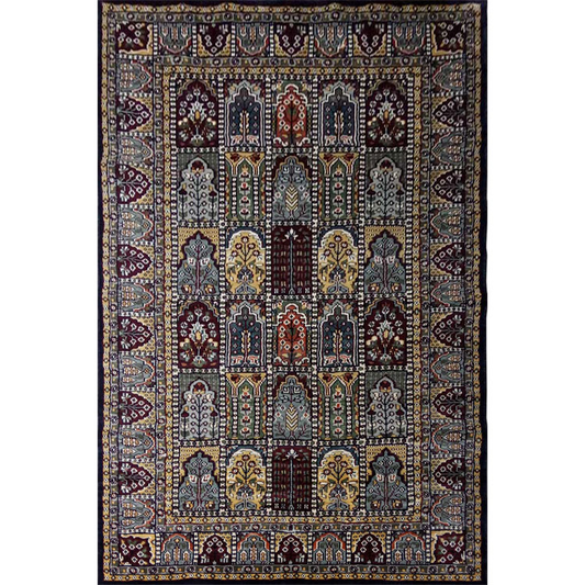 4×6 Feet Hand Knotted Hamadan Carpet Black