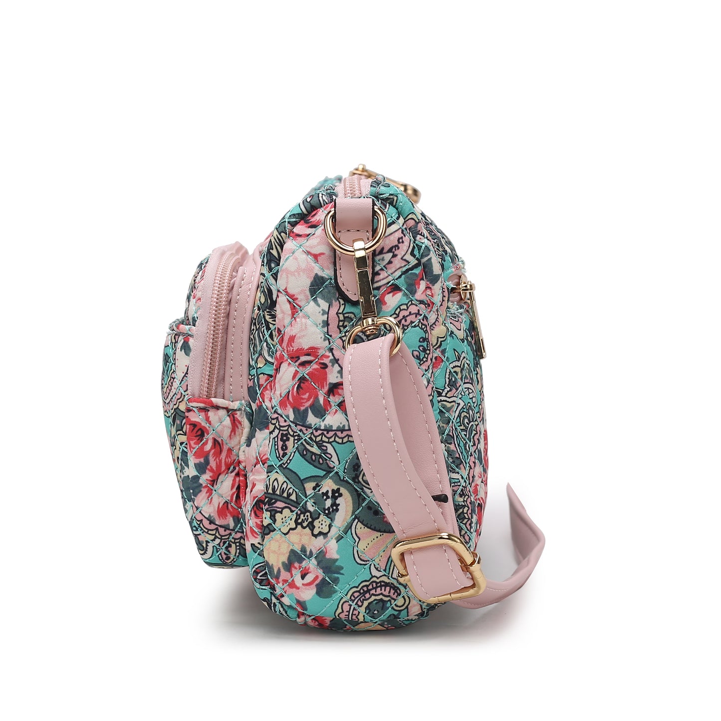 Rosalie Quilted Cotton Botanical Pattern Women Shoulder Bag