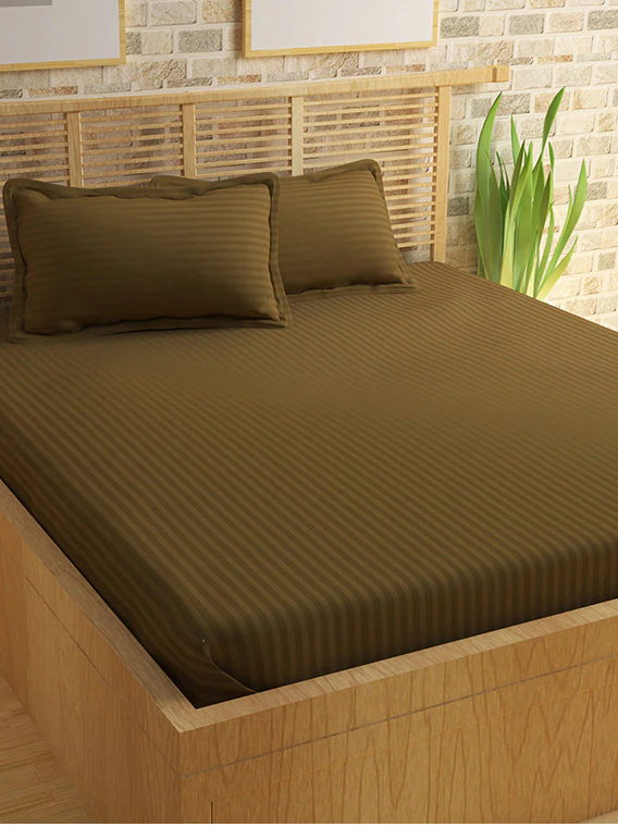 Satin Cotton Double Bed Bedsheet With 2 Pillow Cover