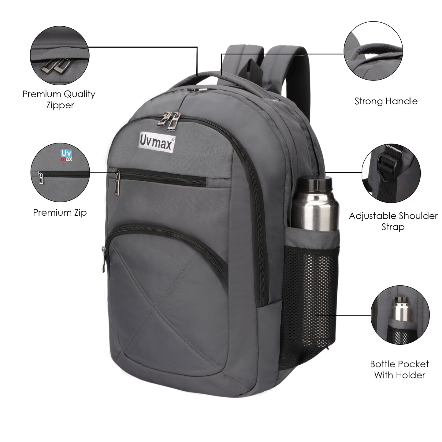 Casual Multiple Pockets Bagpack College Bag for Men Size 28X18X8 CM