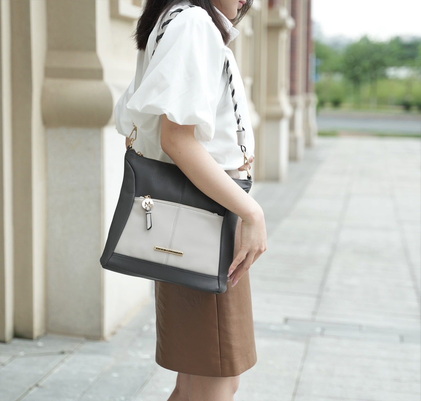 MKF Collection Nala Vegan Shoulder Bag Color Block by Mia K