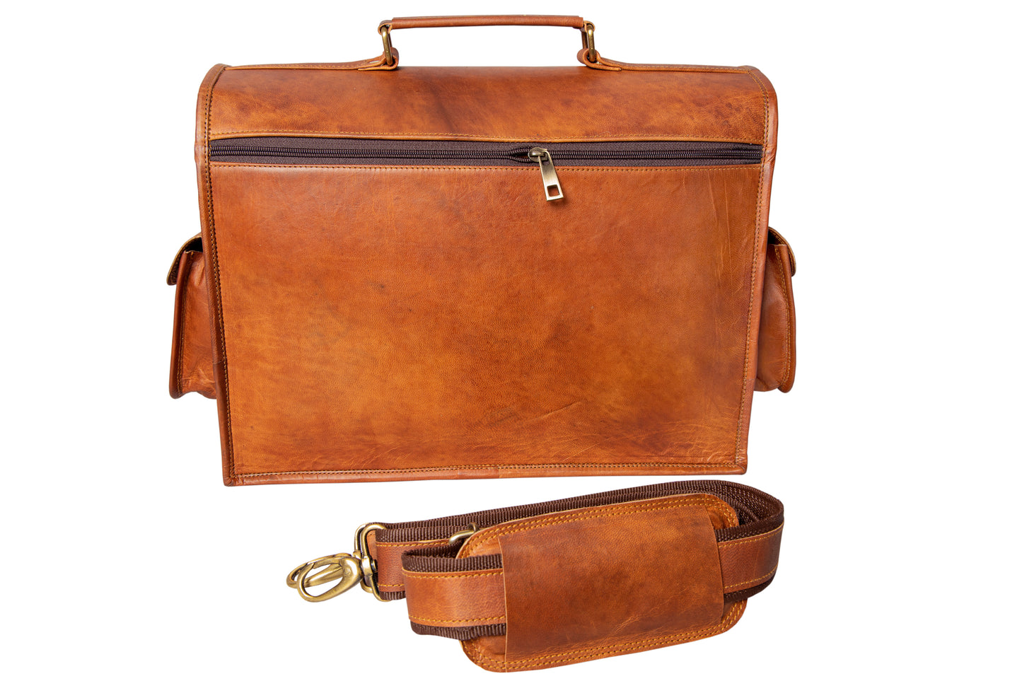 Handmade Leather Men's Satchel Laptop Bag - Vintage Leather Satchel.