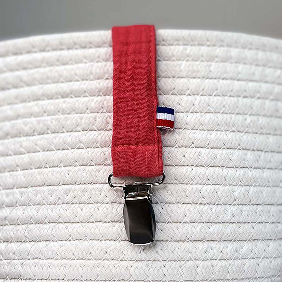 Organic Cotton Pacifier Clip - Strawberry