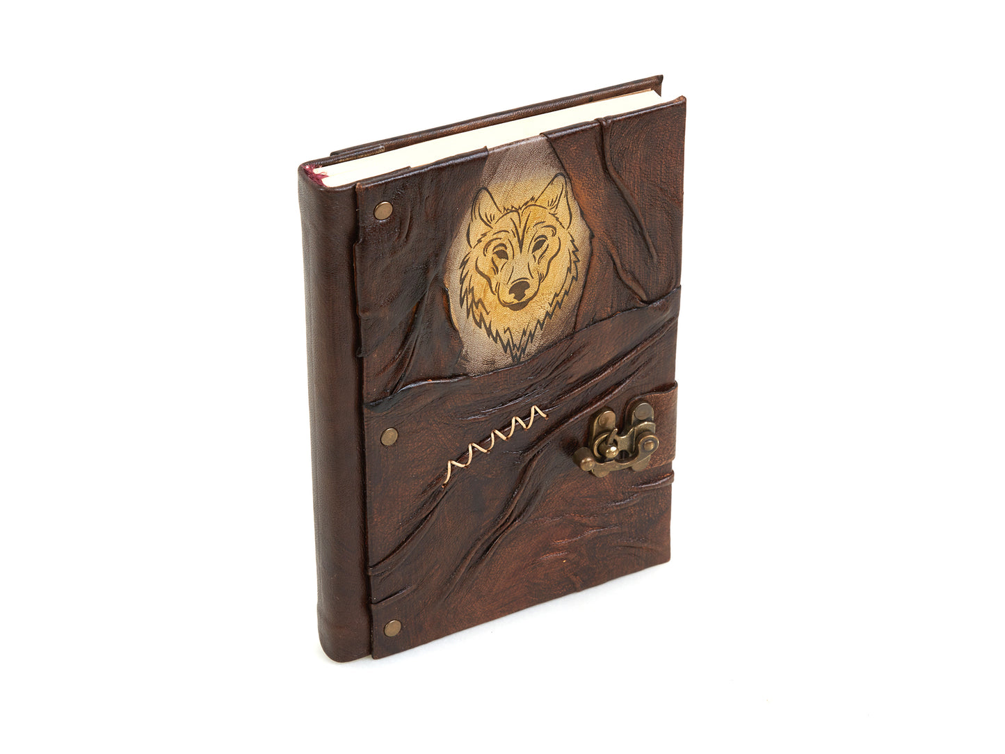 Wolf Design Genuine Craft Leather Journal Diary Notebook