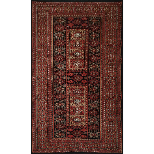 3×5 feet Hand Knotted Woolen Carpet Broun Dubba