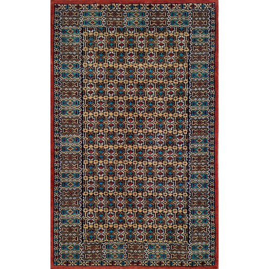 Hand Knotted Wool Carpet Copper 2.5×4 Feet