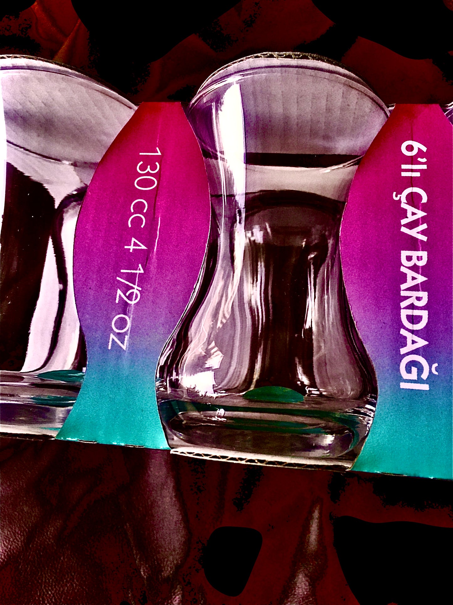 Set of 6 Turkish Tea Glasses, The Neat Glass & Whiskey Serving Glasses