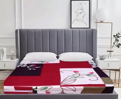 CheckMe Cotton Queen Bed Cover  (Multicolor)