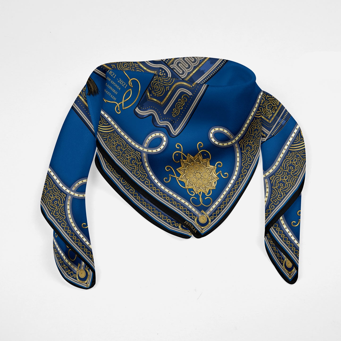 Evzonas - Blue - 100% Silk Scarf