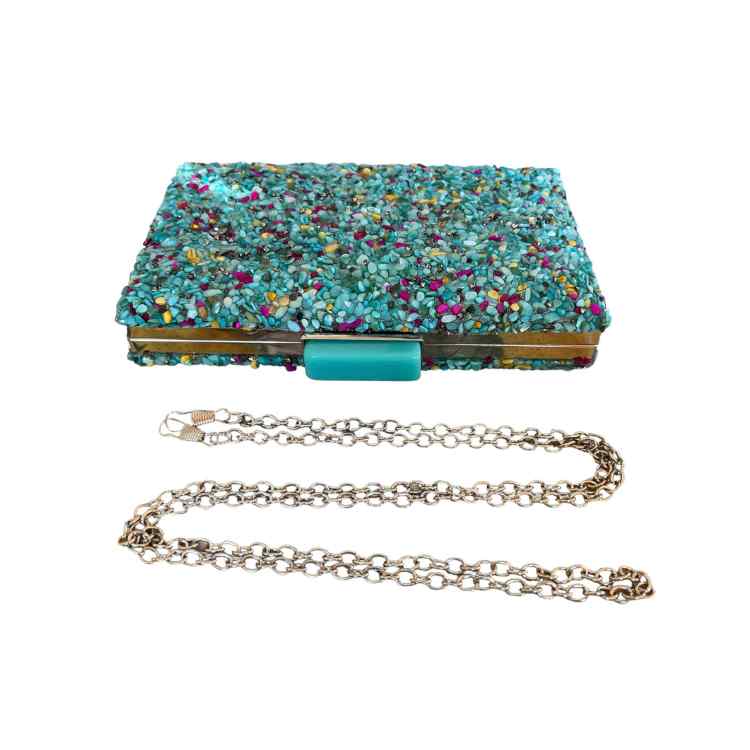 Bolso de fiesta Bali azul turquesa