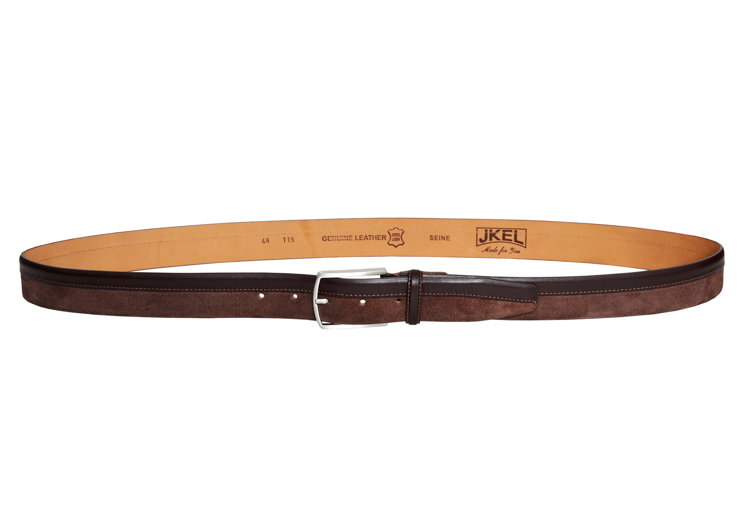 Siene Brown Leather Men Suede Belt