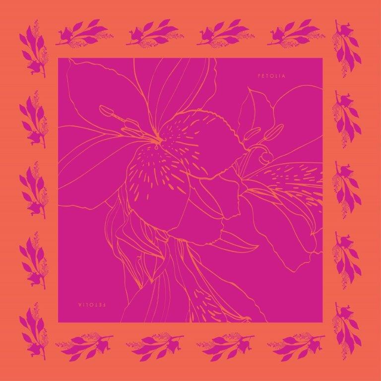 The Magnificent Alstroemeria - Fuschia - 100% Silk Scarf