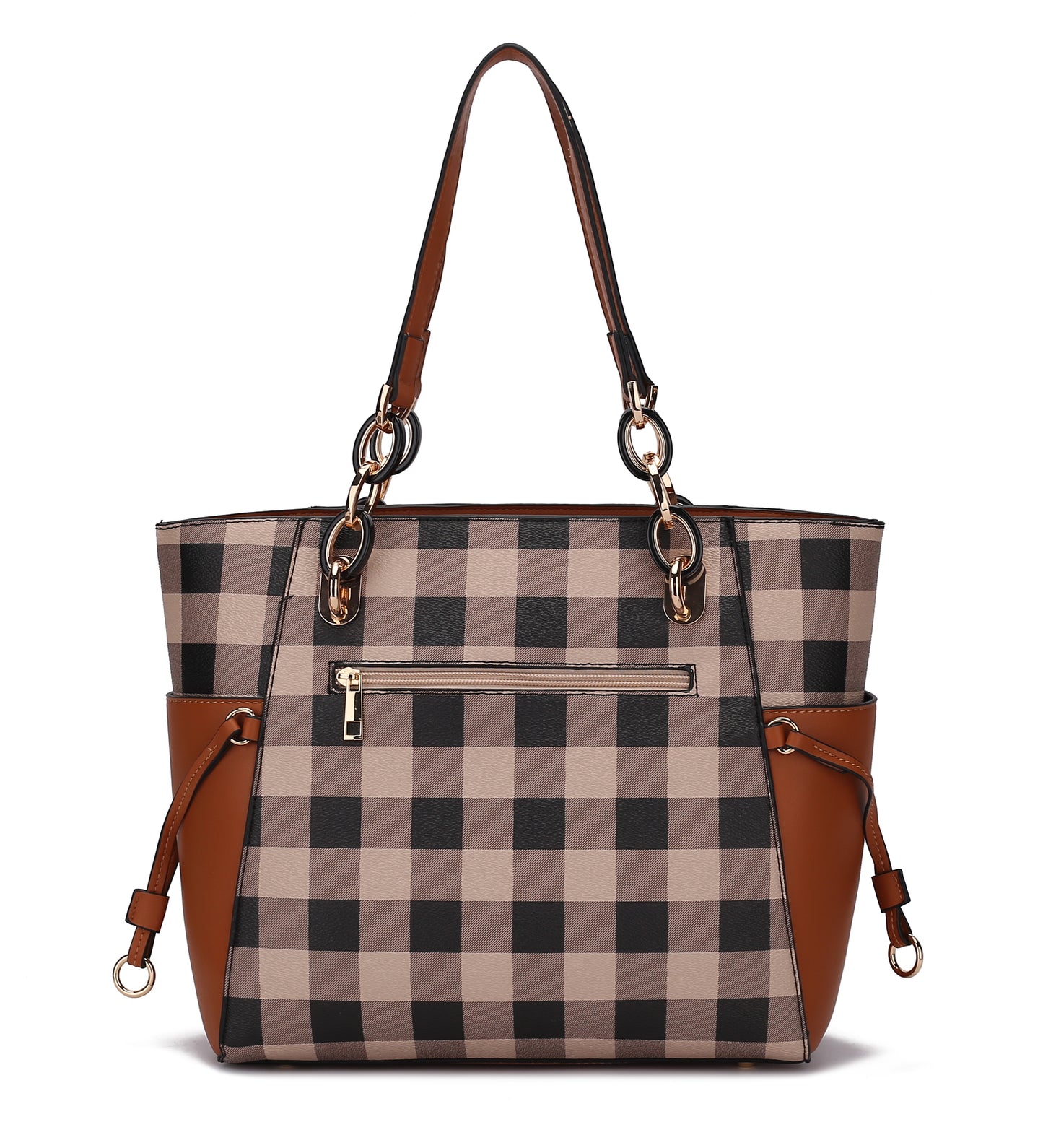 Yale Checkered Tote Bag with Wallet