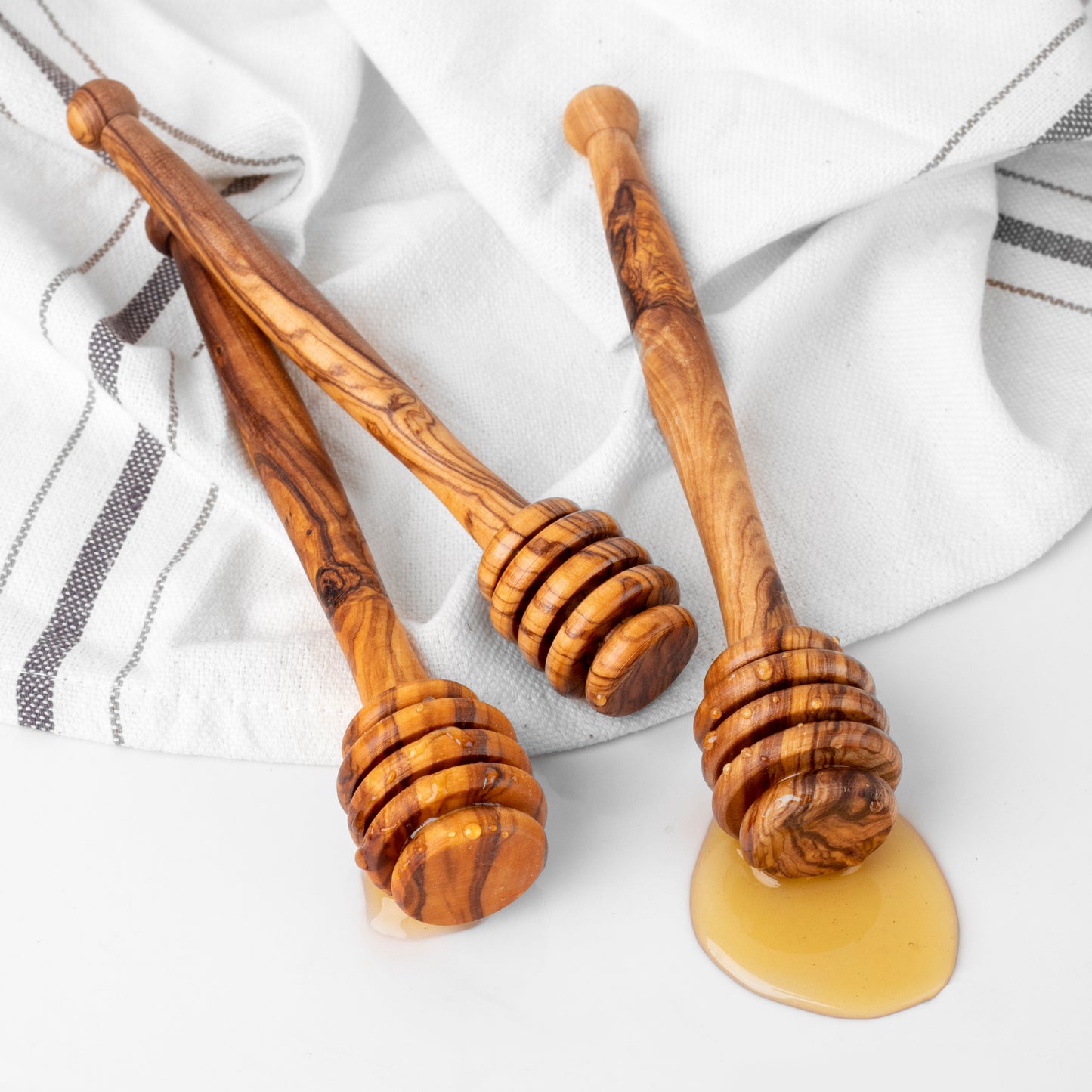 Handmade Olive Wood Honey Dipper – Simple & Natural
