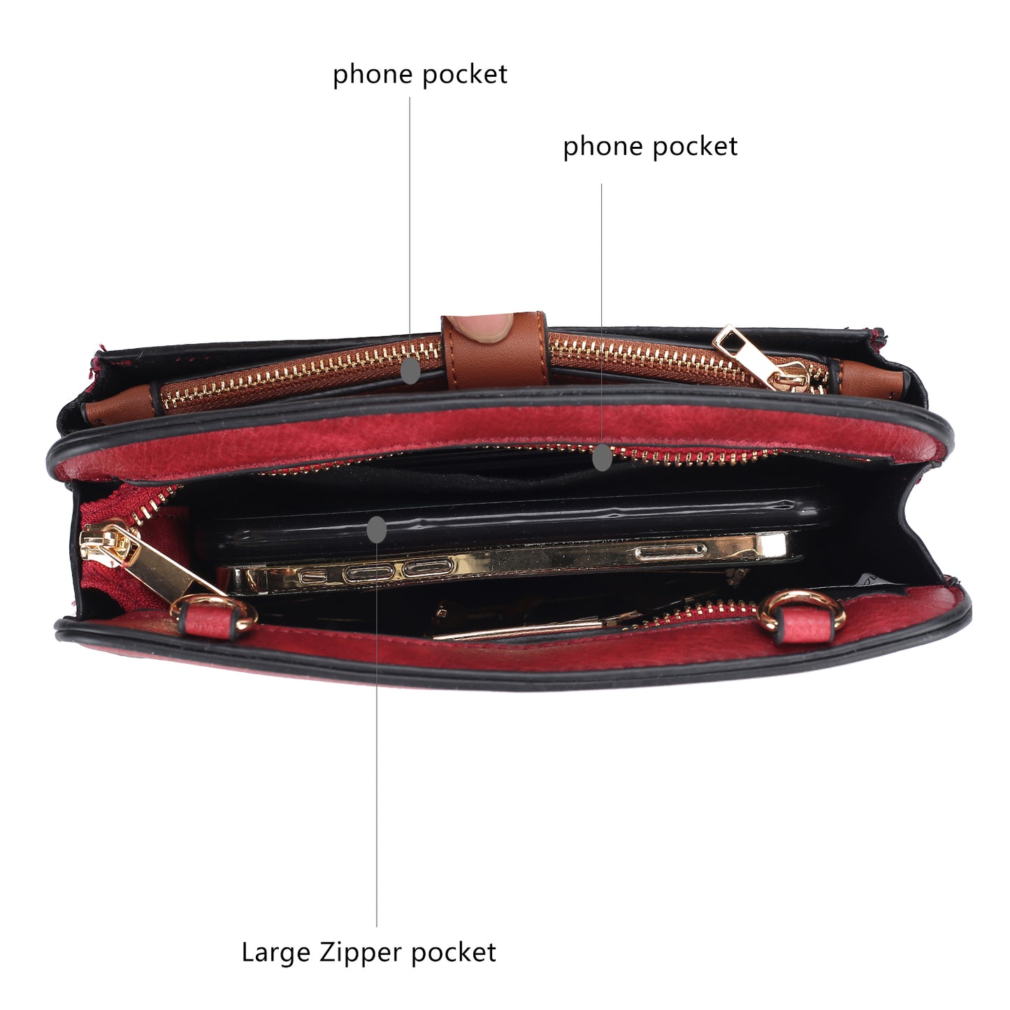 Muriel Vegan Leather Women Crossbody Bag with Card holder and Small