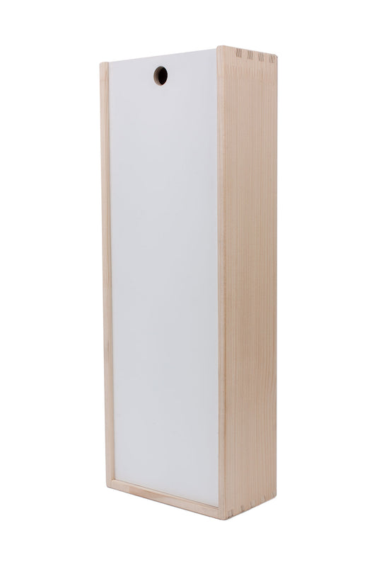 Pine box with white sliding lid - elegant organizer 40 cm