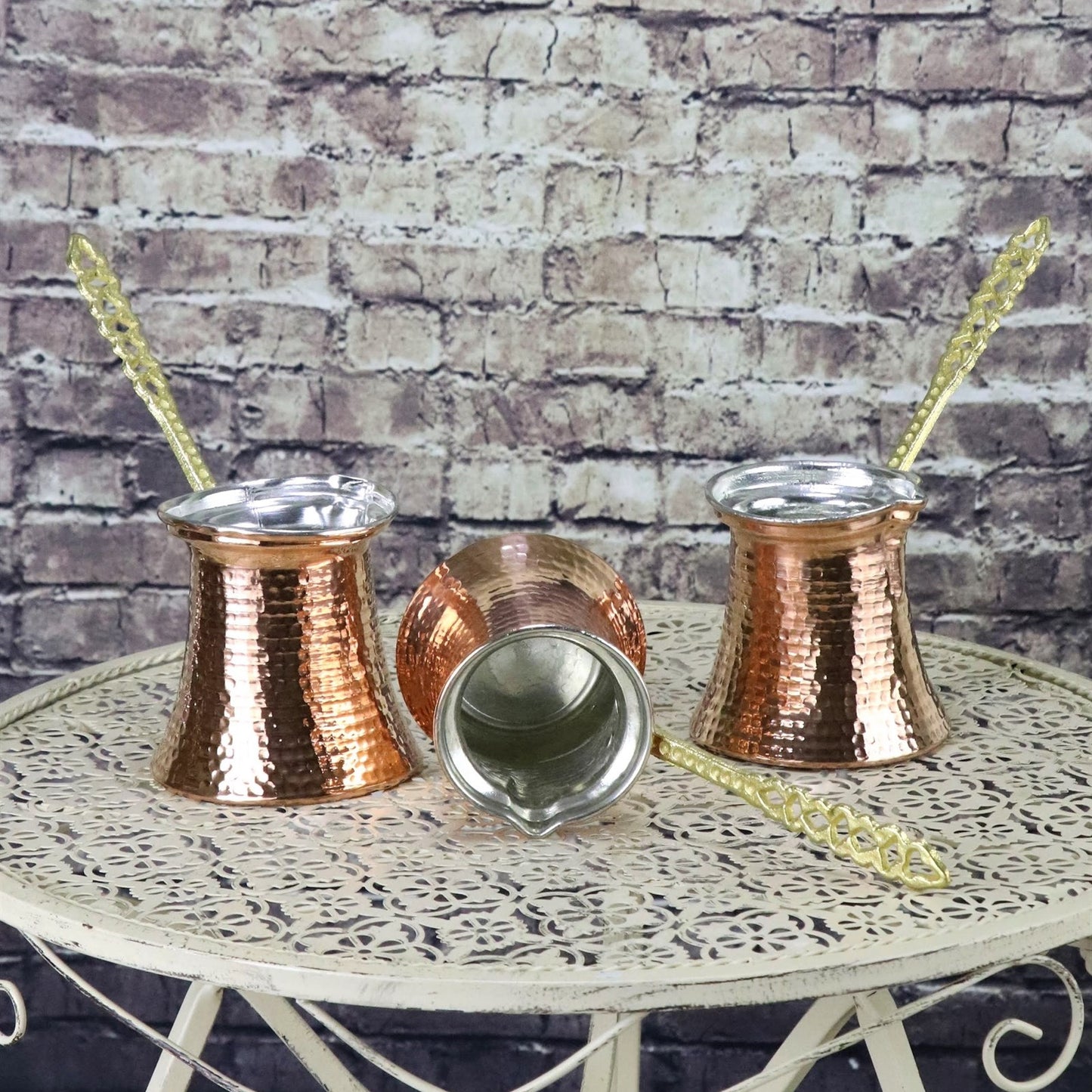 Hammered Copper Coffee Pot For Melting Butter Warming Liquids