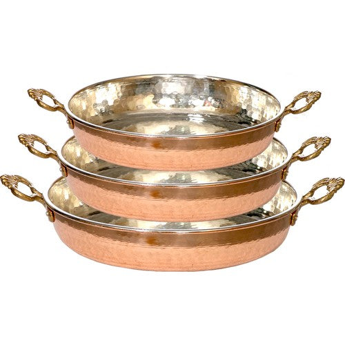 3 Pcs Set Handmade Copper Pan | Egg pan, Omelette, Tava, Sahan