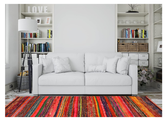 Recycled Cotton Chindi Rug Colorful & Durable