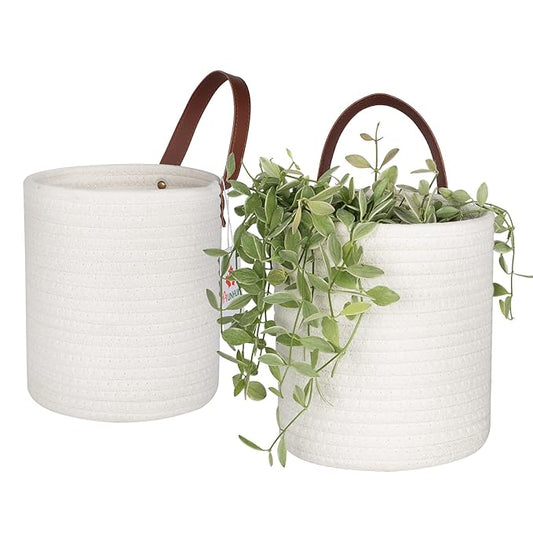 2 Pack Wall Closet Hanging Storage Baskets