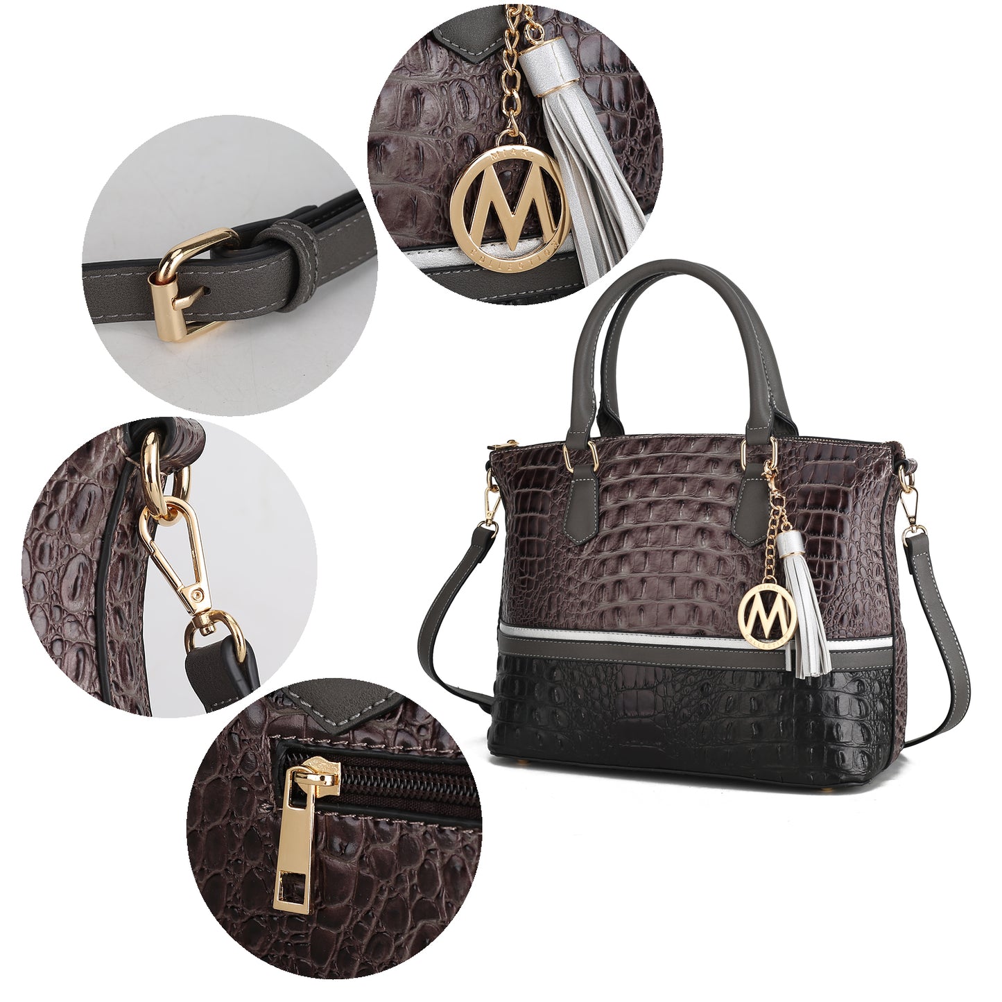 MKF Autumn Crocodile Skin Tote Handbag with Wallet Women by Mia k