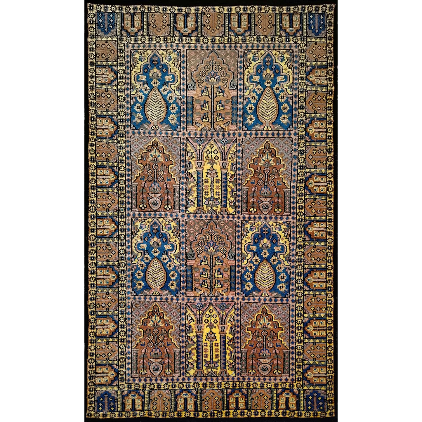 3×5 Feet Hand Knotted Black Wool Carpet Hamadan