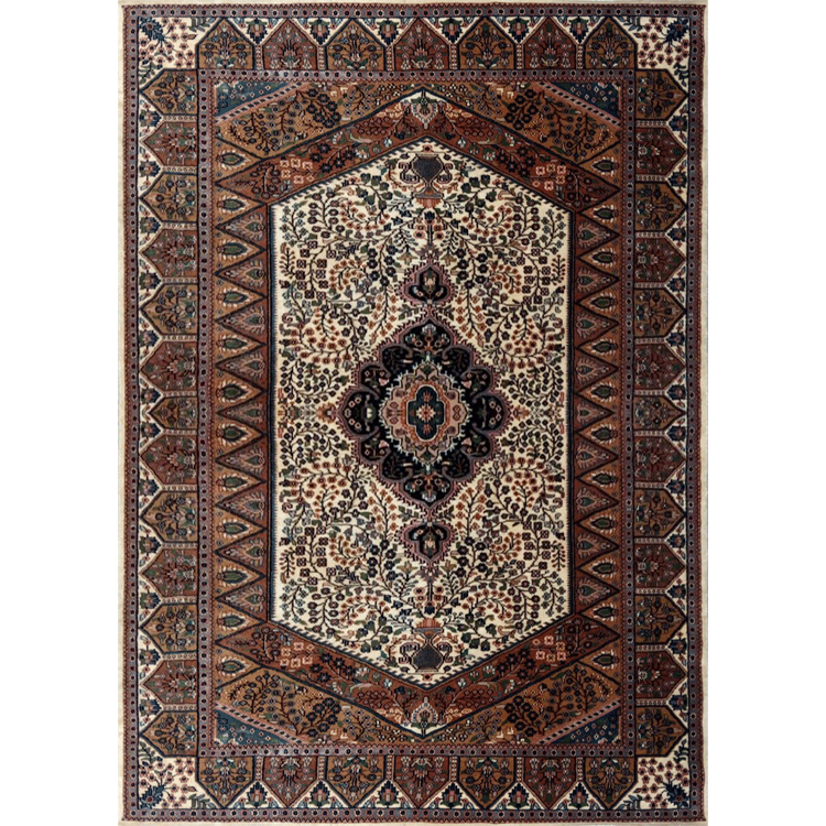 5ft×7ft White Hand Knotted Persian Carpet Wool