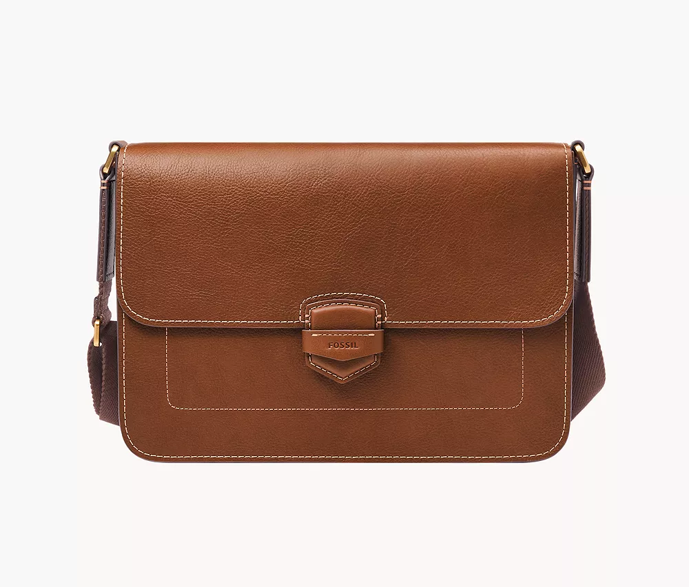 Brown Lennox Leather Messenger Bag