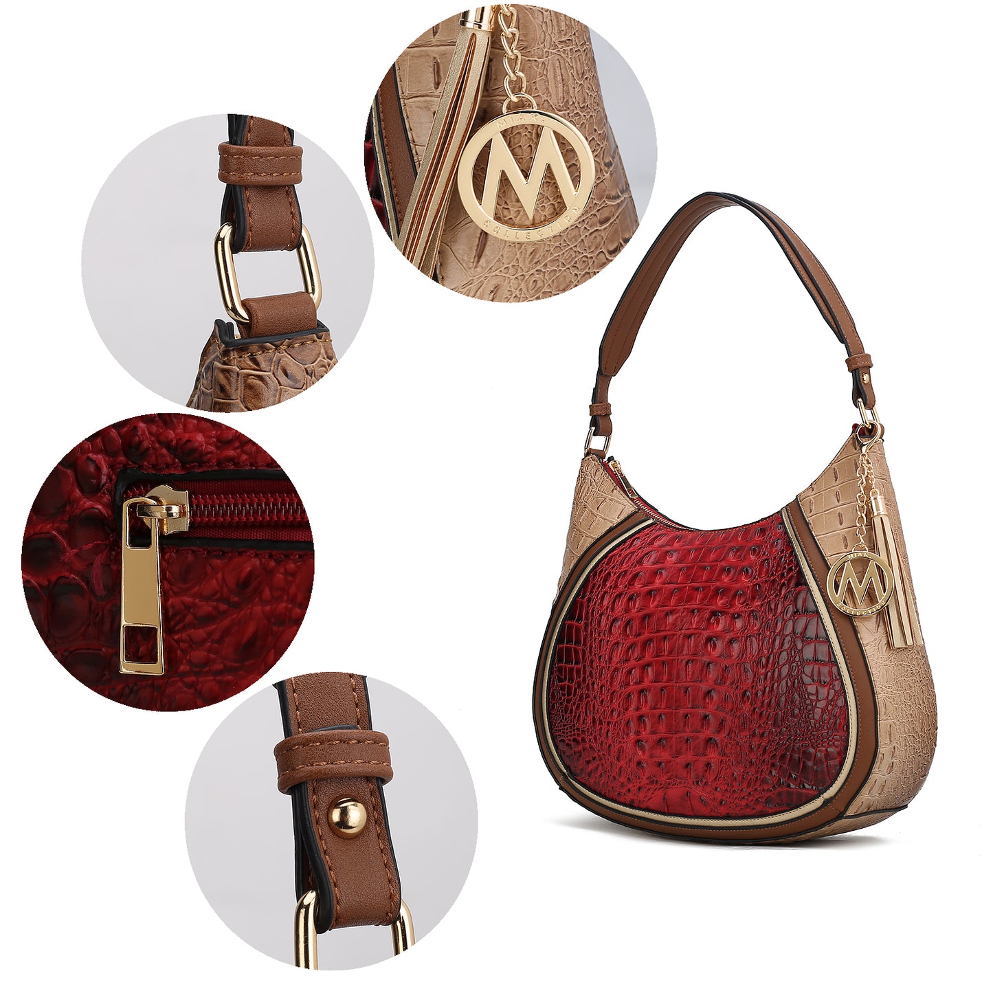 Nayra Embossed Hobo Bag