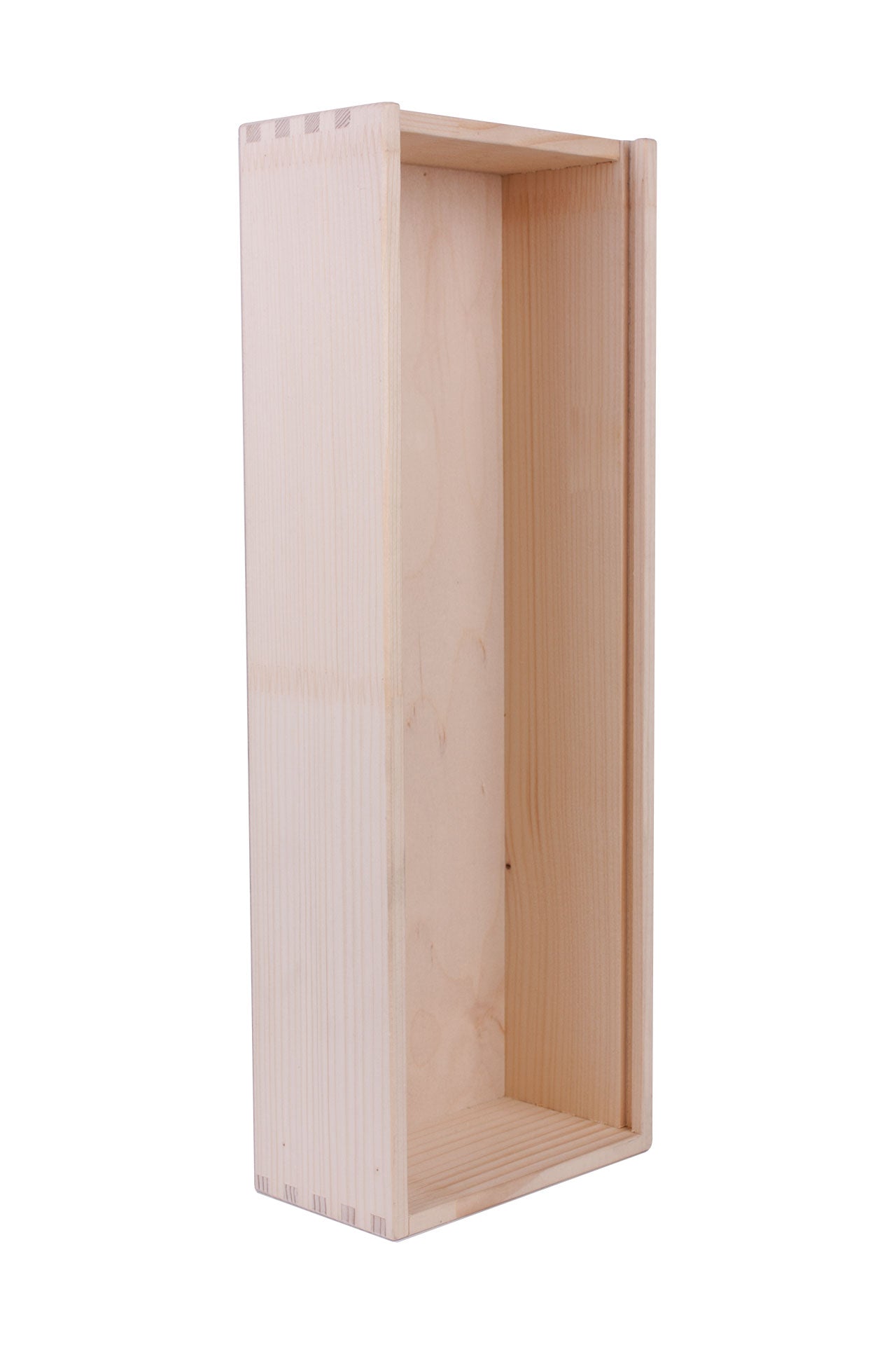 Pine box with white sliding lid - elegant organizer 40 cm