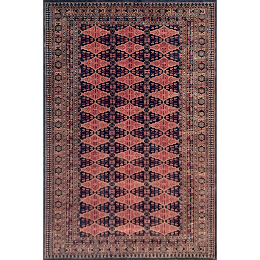 6×9 Feet Wool Black Handmade Tribal Carpet