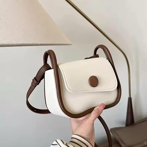 Women's Small Square Bags Versatile Shoulder Strap- White