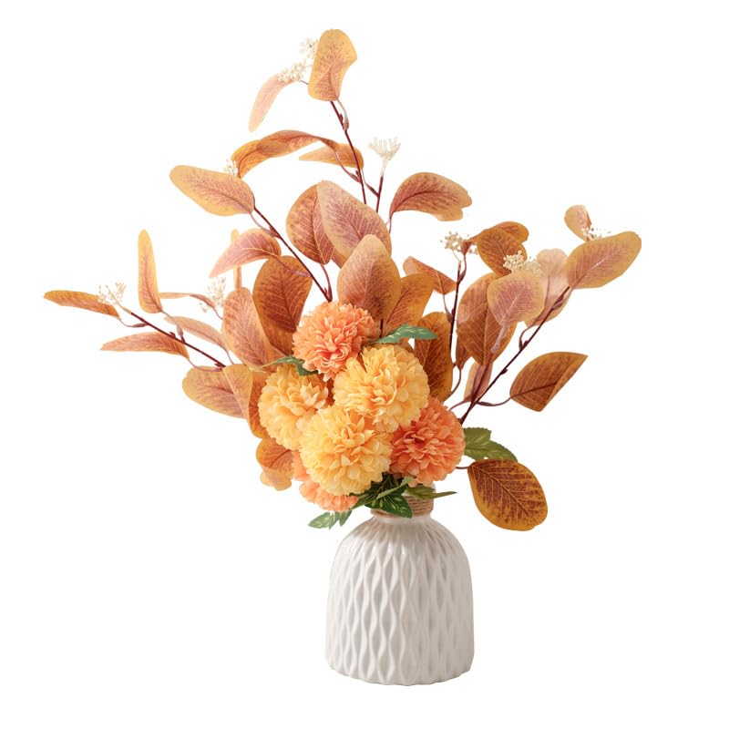 Ceramic Vase and Hand Made Artificial Flowers Bouquet