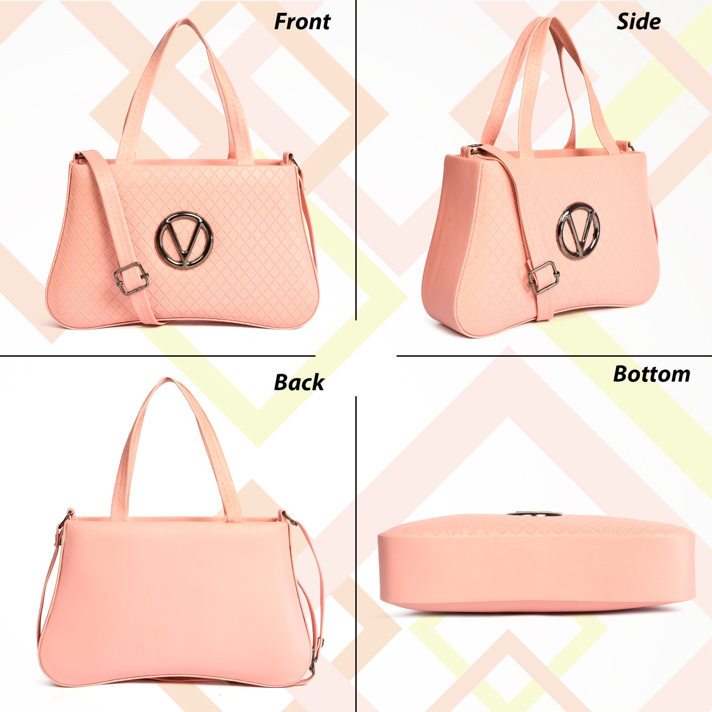 Women’s Stylish Sling Bag with Handle - Peach