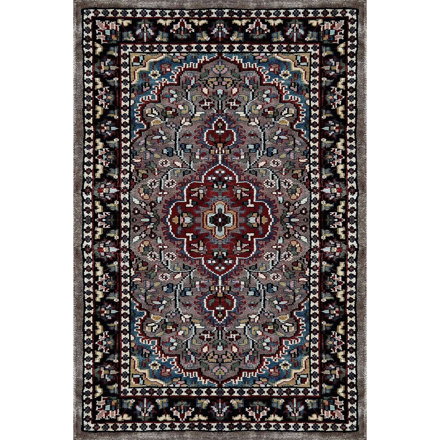 2×3 Feet Hand Knotted Persian Silk Carpet Multi