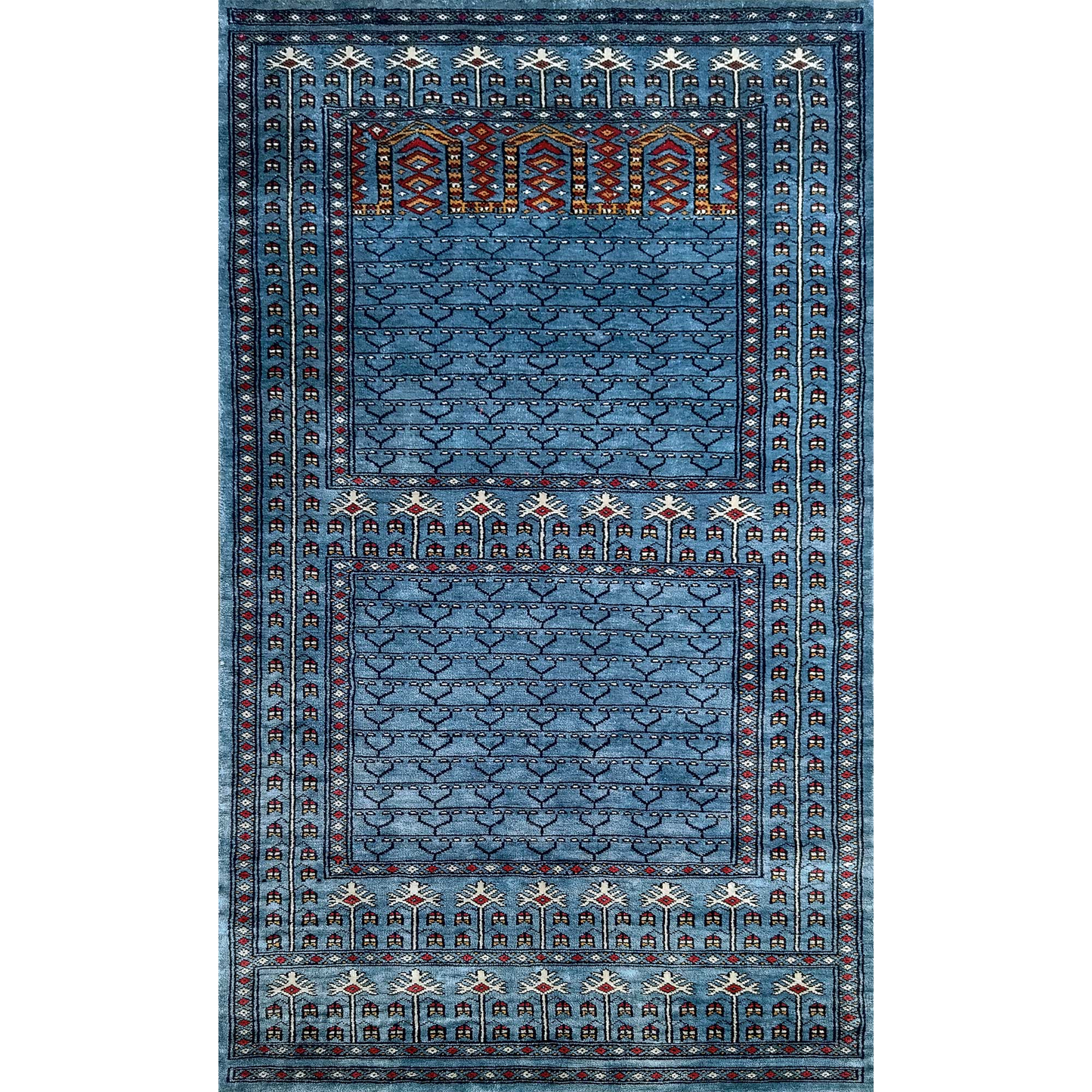 Hand Knotted Art Silk Carpet Royal Gray 3×5 feet Traditional Parda