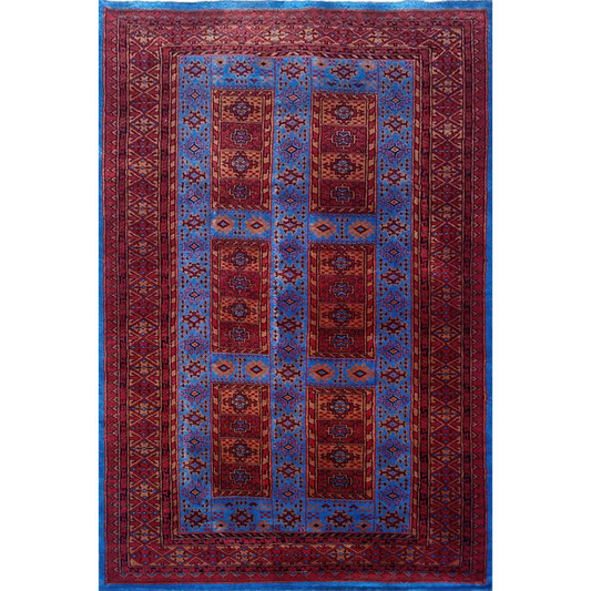 4×6 Ft Royal Blue Hand Knotted Dubba Carpet Wool