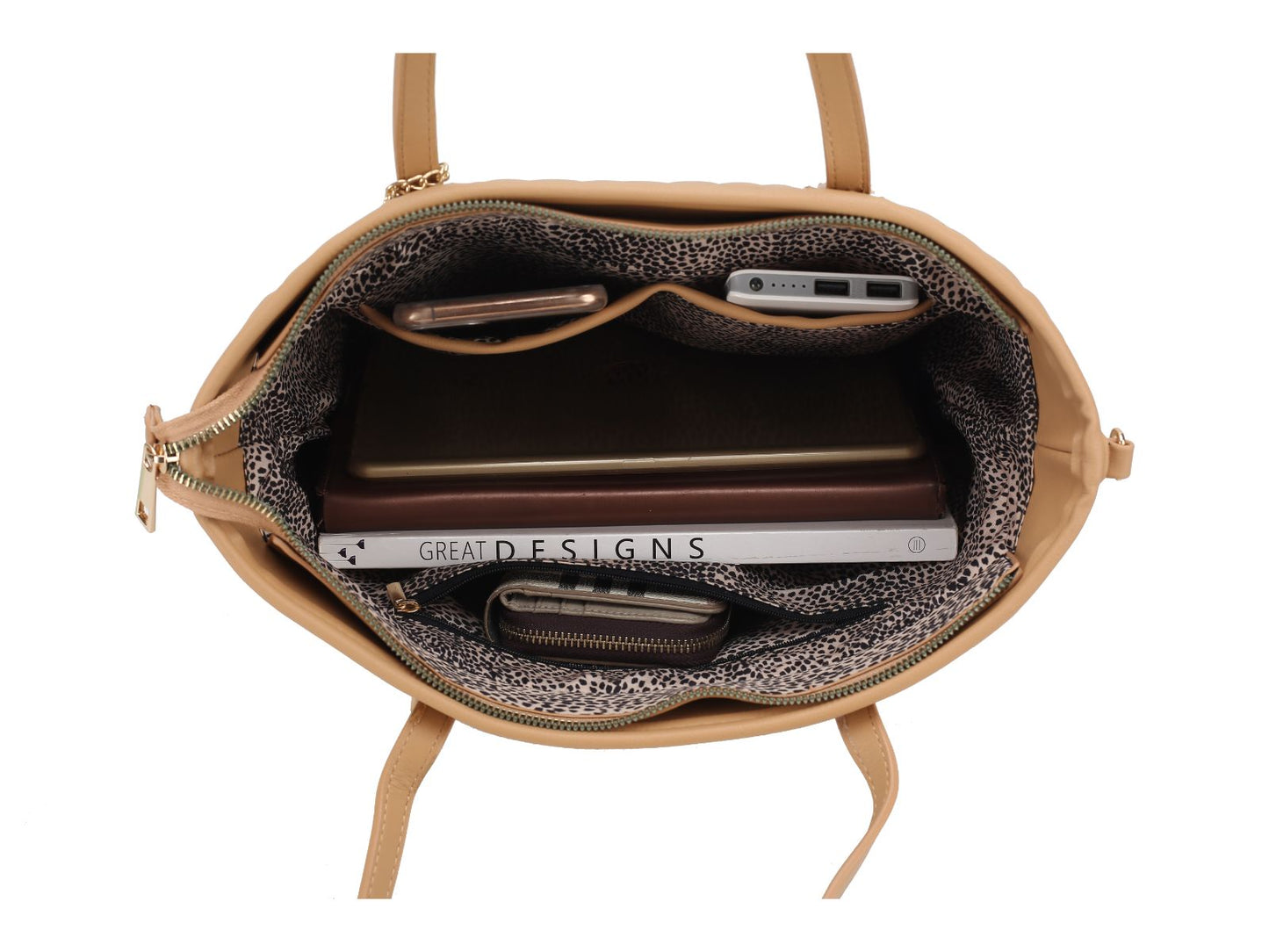 Tansy Quilted Vegan Leather Women Tote Bag with Pouch– 2 pieces