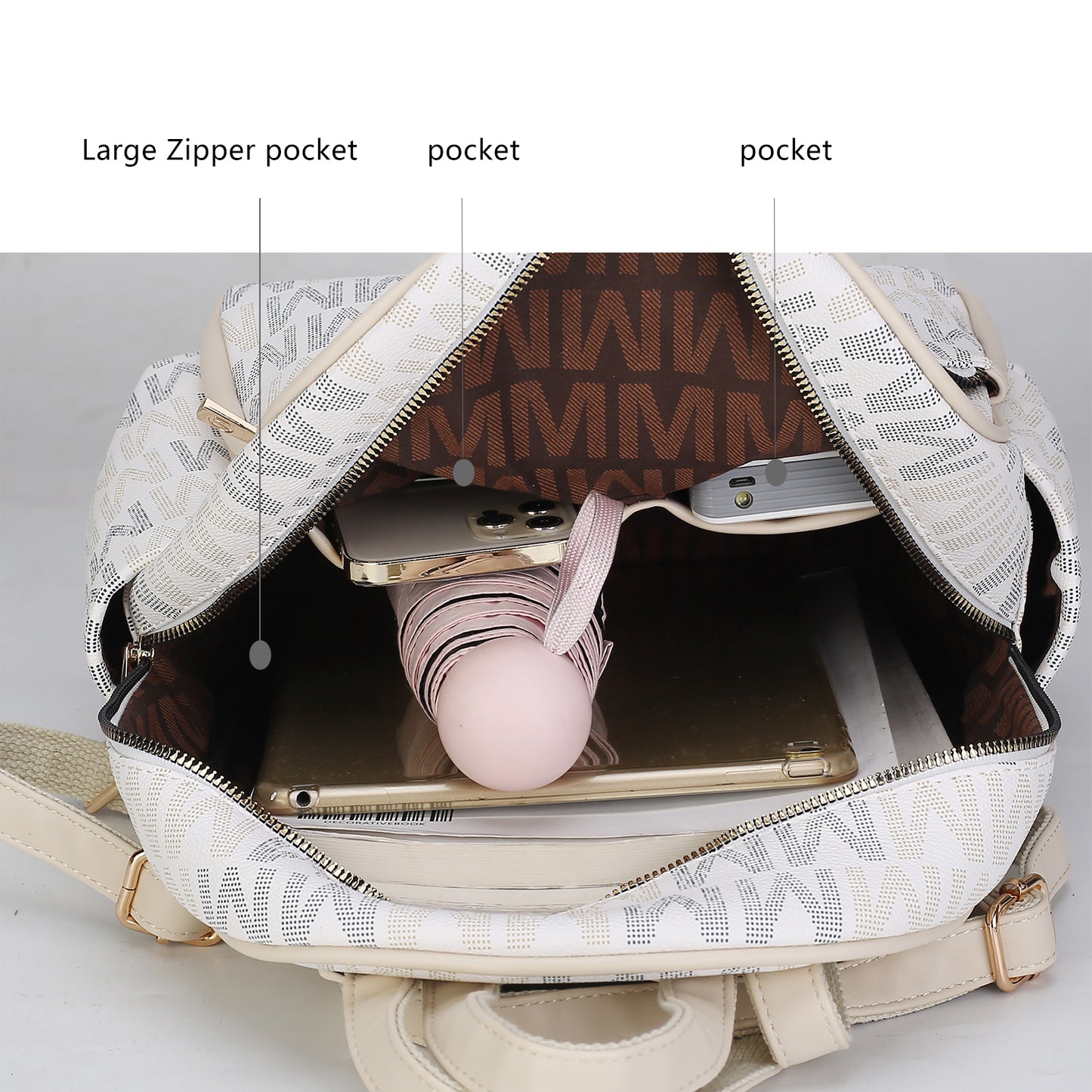 Palmer Vegan Leather Signature logo print Women Backpack