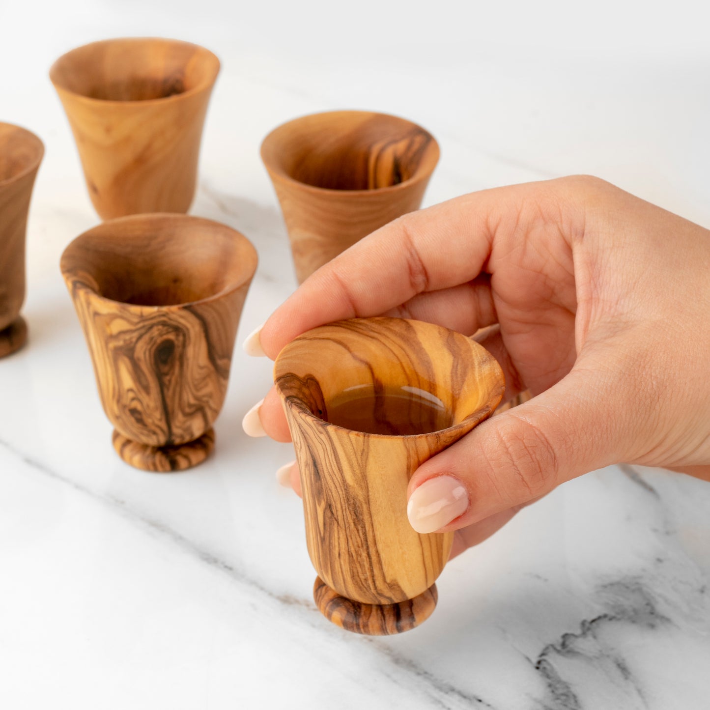 Handcrafted Olive Wood Shot Goblet