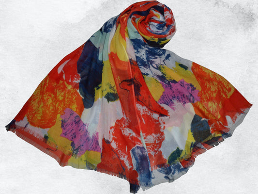 Screen Print Scarf -  Carnation