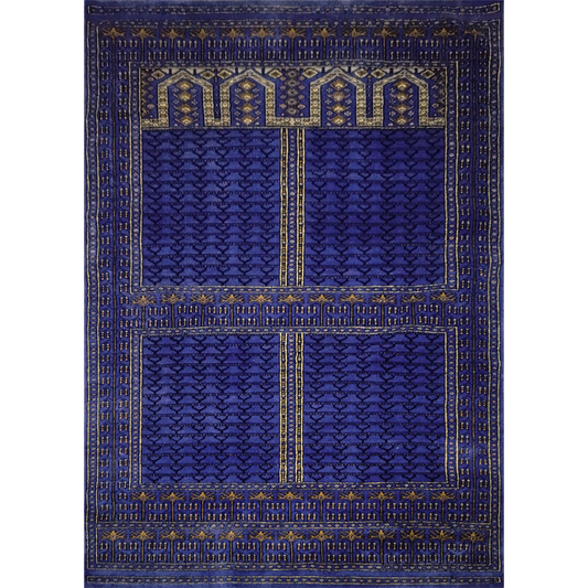 5ft×7ft Purple Hand Knotted Parda Carpet Wool