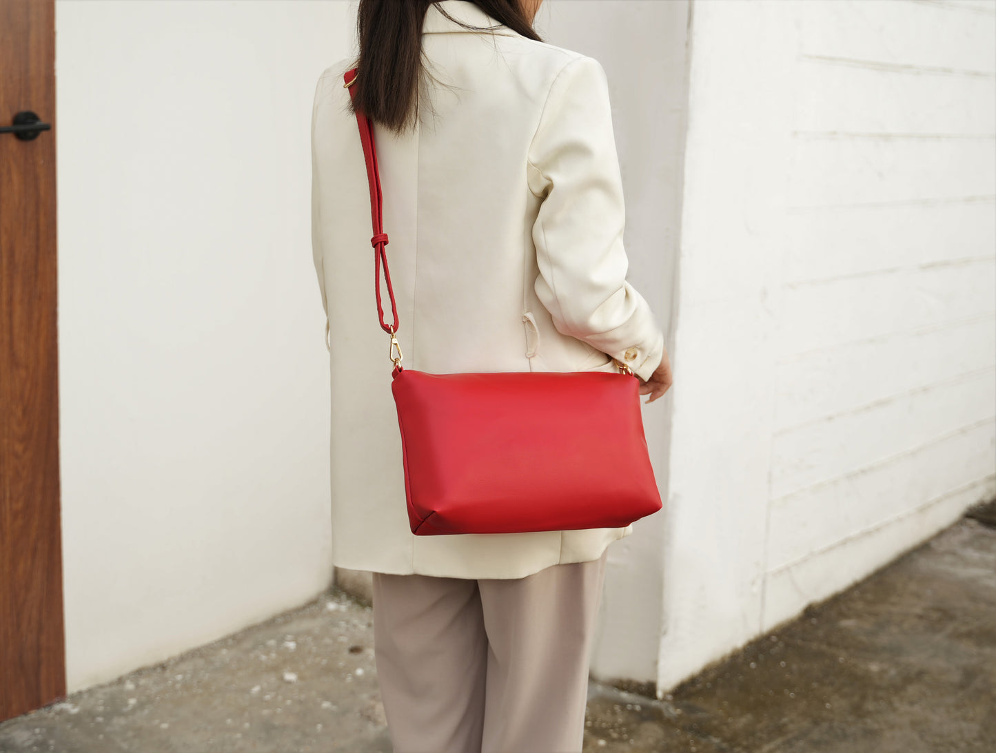 Malay Tote Handbag with Cosmetic Pouch Vegan Leather Women