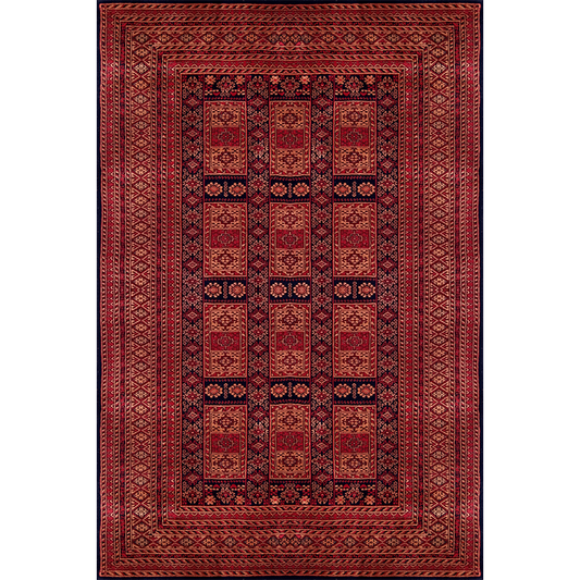 6×9 Feet Hand Knotted Wool Carpet Brown and Black Tribal