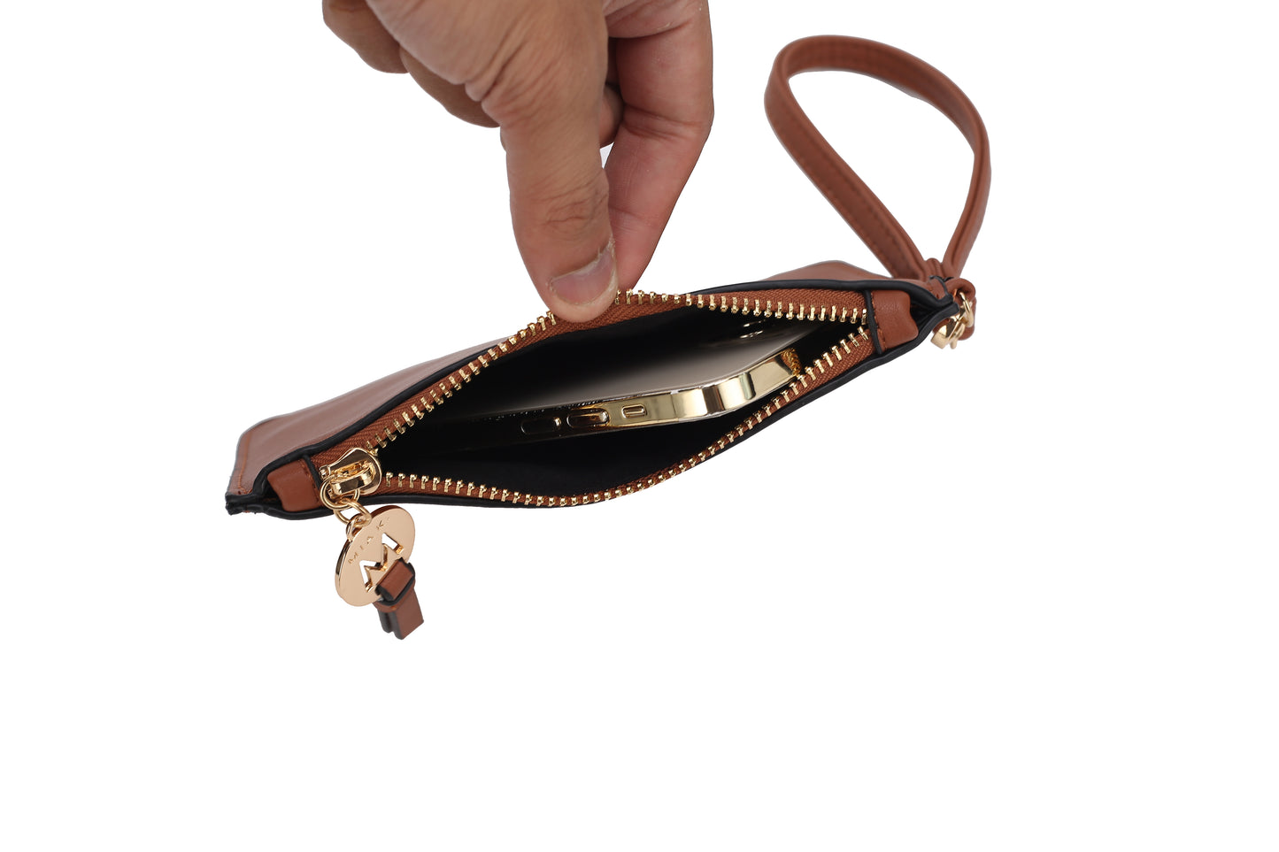 Maeve Vegan Leather Women Shoulder Bag with Wristlet Pouch