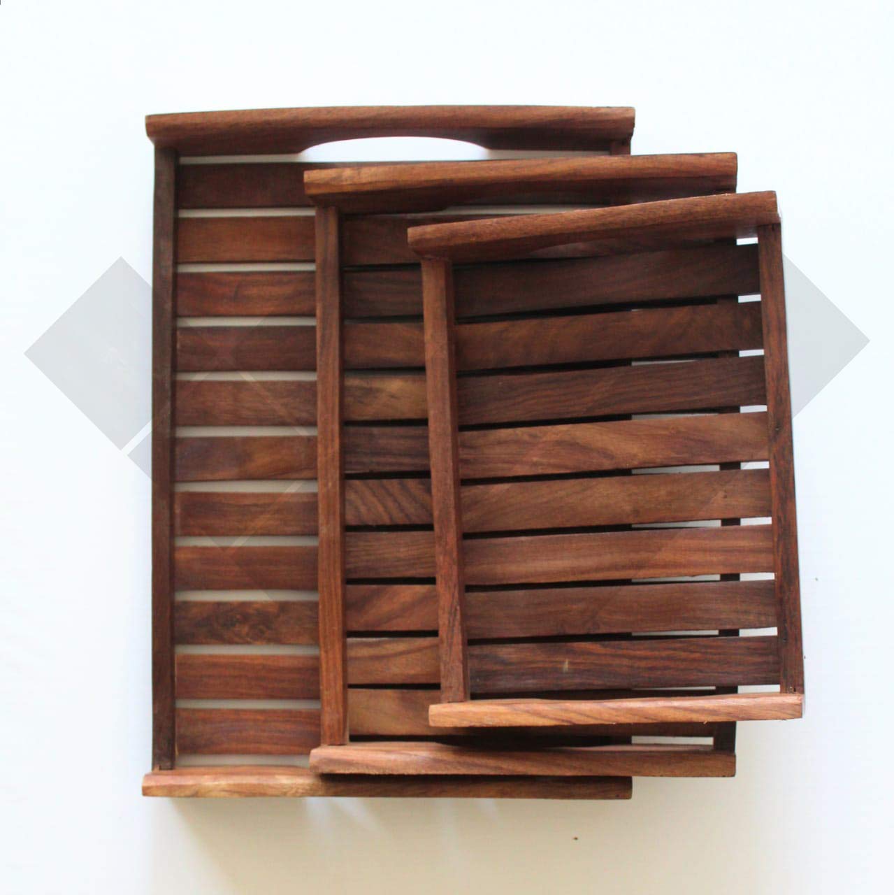 Handmade Wooden Tray Set | Handcrafted Rectangular Trays
