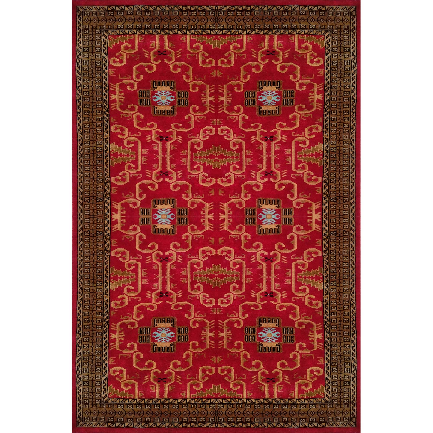4×6 Feet Handmade Wool Carpet Palace (Red)