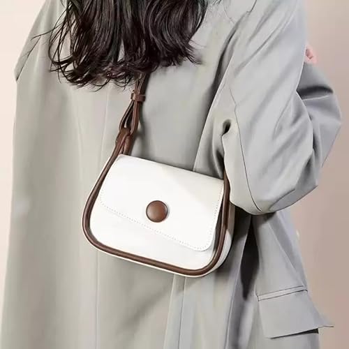 Women's Small Square Bags Versatile Shoulder Strap- White