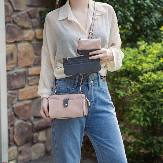 Muriel Vegan Leather Women Crossbody Bag with Card holder and Small