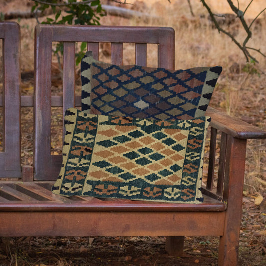 Kilim Handwoven Teak Cushion Cover